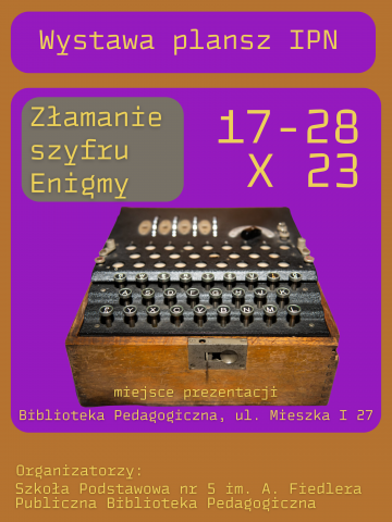 Maszyna szyfrująca Enigma, zaproszenie na wystawe Spotkanie z Enigmą